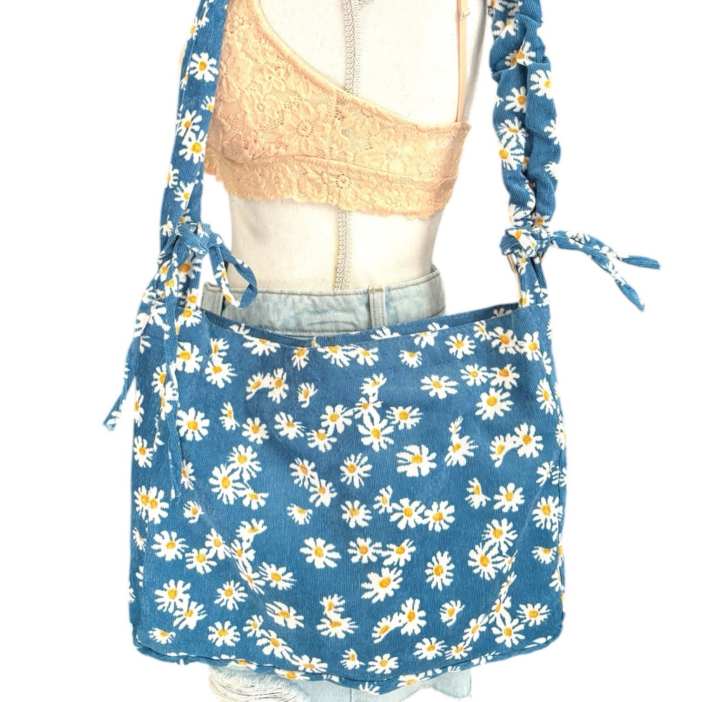 y2k daisy floral tote bag